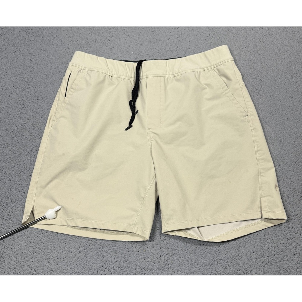 Public Rec Shorts Mens 36 Beige Sweat Microfiber Stretch Drawstring 8 Inseam